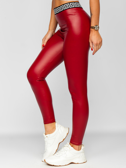 Legging en simili cuir pour femme rouge Bolf MY16572