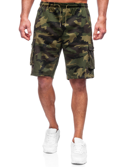 Short de survêtement cargo camo pour homme kaki Bolf 8K282
