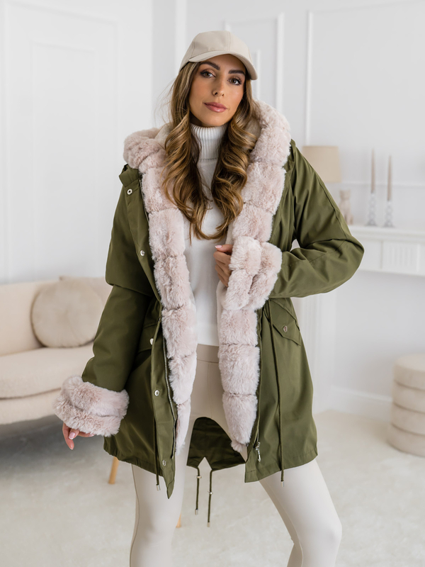 Femme Parka d'hiver à capuche Khaki Bolf 5M3187