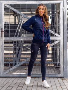 Sweat-shirt/veste sport bleu marine femme Bolf KSW4009A