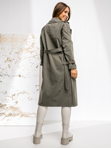 Femme Trench-Coat Long Khaki Bolf 4494