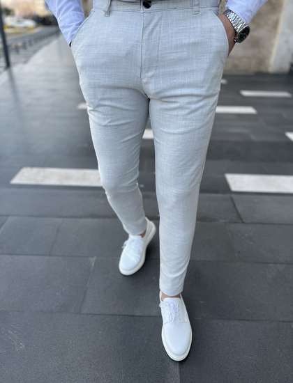 Homme Pantalon à carreaux Gris Bolf 0041