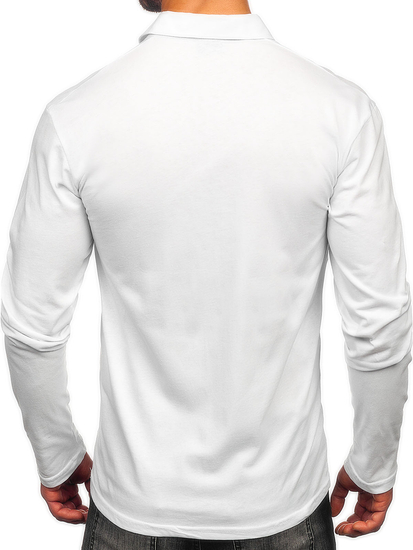 Homme Polo en coton à manches longues Blanc Bolf 5119