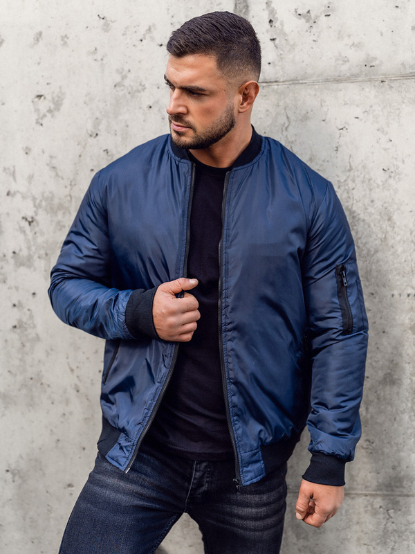 Blouson bomber de transition pour homme bleu foncé Bolf AK95A