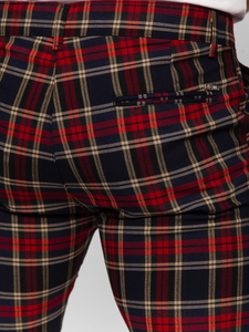 Homme Pantalon élégant à carreaux Bleu foncé Bolf 184165