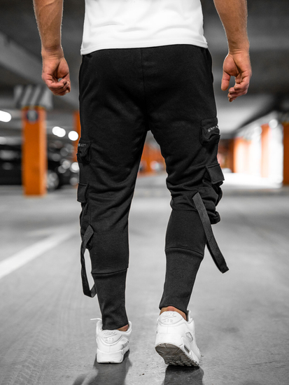 Homme Pantalon jogger cargo Noir Bolf 6582A