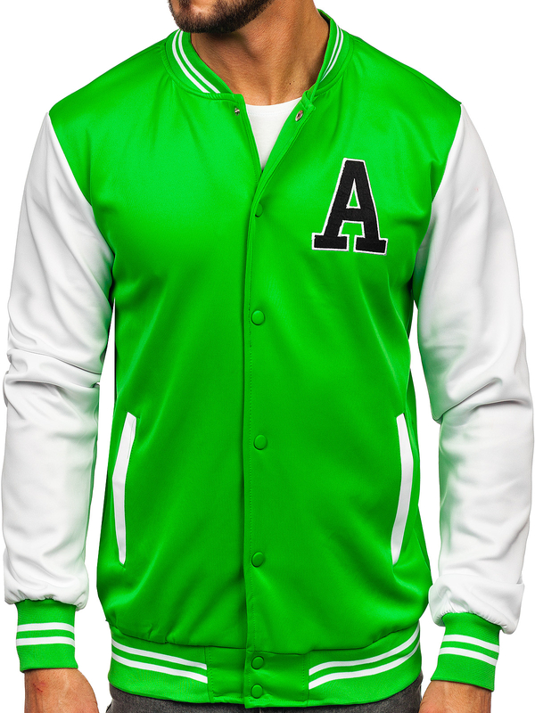 Blouson baseball bomber pour homme vert Bolf 8B1157