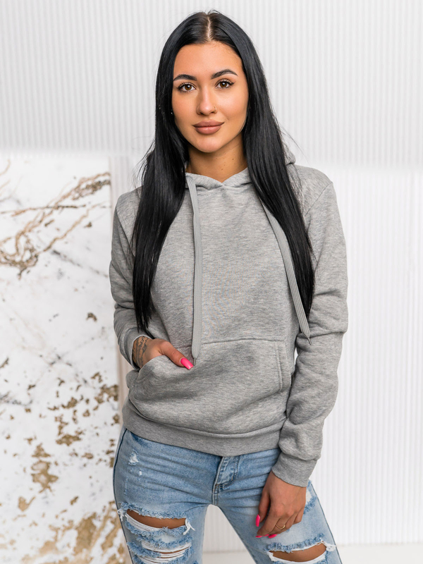 Femme Sweat-shirt kangourou Gris Bolf W02A1