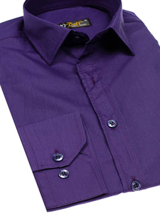 Chemise élégante violette à manches longues pour homme Bolf 1703