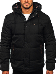 Homme Blouson matelassée d'hiver Noir Bolf EX2123