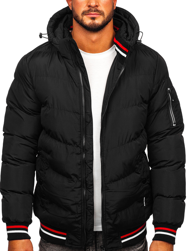 Blouson d'hiver matelassé pour homme noir Bolf 6971
