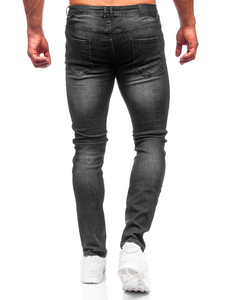Pantalon en jean regular fit pour homme noir Bolf MP019N