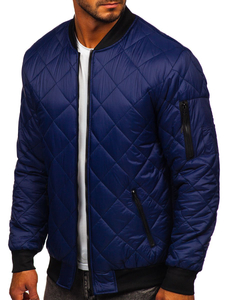 Blouson bomber de transition matelassé pour homme bleu foncé Bolf MY-01A