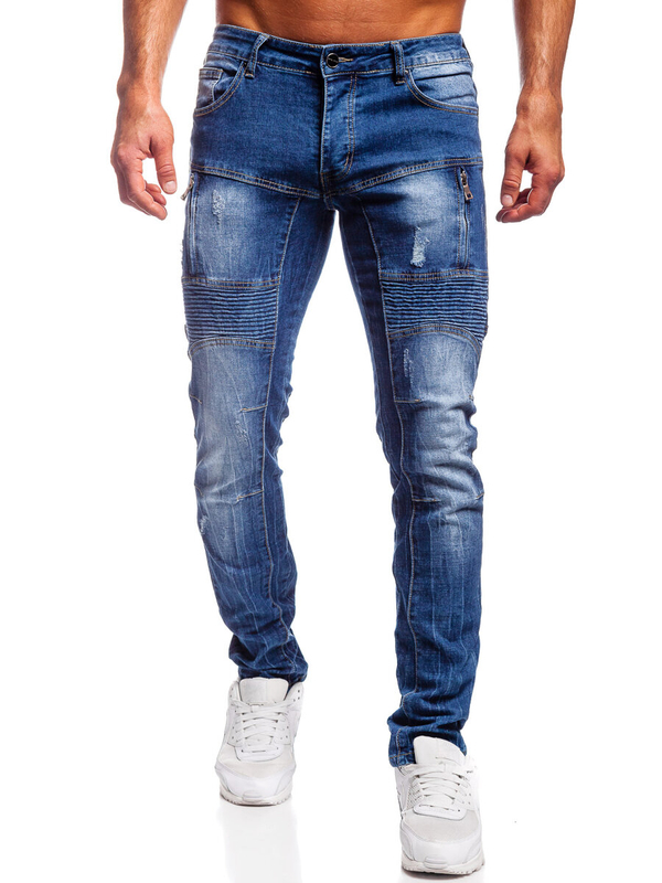 Homme Pantalon en jean slim fit Bleu Bolf MP0046B