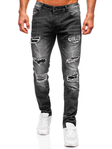 Homme Pantalon en jean slim fit Noir Bolf MP0075N