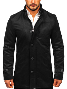 Manteau d'hiver à col montant pour homme noir Bolf M3129