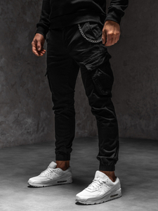 Homme Pantalon jogger cargo Noir Bolf SK850