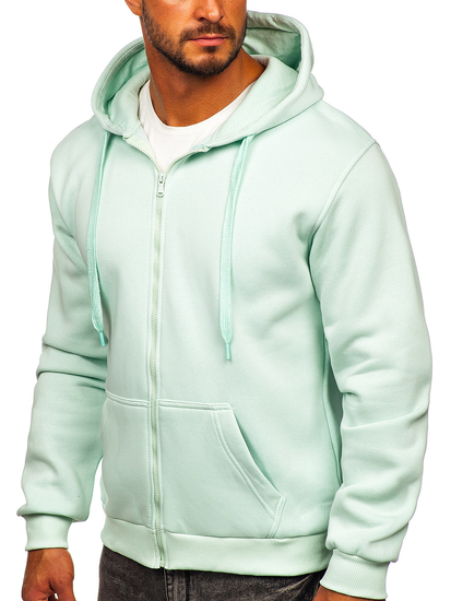 Sweat-shirt menthe clair zippé à capuche pour homme Bolf 2008