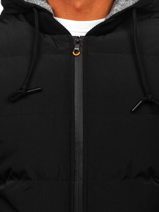 Blouson d'hiver matelassé pour homme noir Bolf 7408