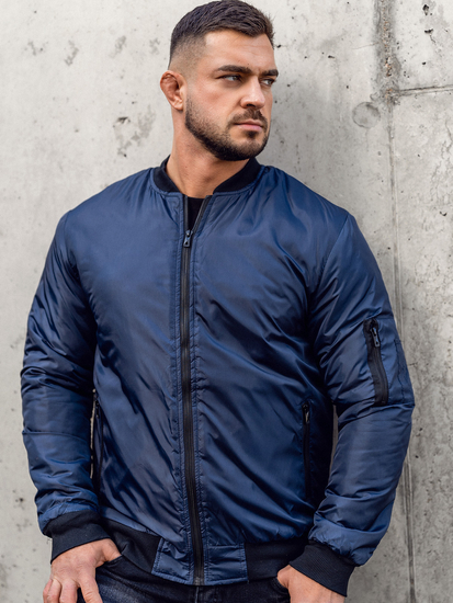 Blouson bomber de transition pour homme bleu foncé Bolf AK95A
