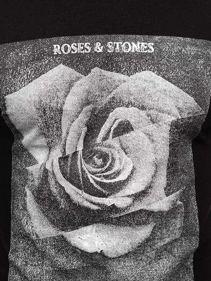 Tee-shirt en coton noir avec imprimé pour homme Bolf 2017