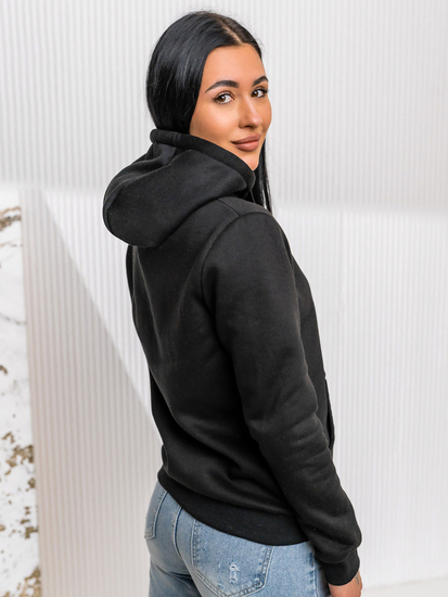 Femme Sweat-shirt kangourou Noir Bolf W02A1