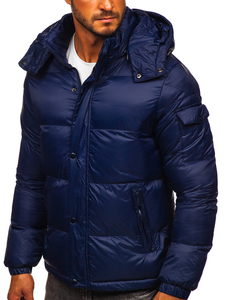 Blouson d'hiver matelassé pour homme bleu foncé Bolf 1161   