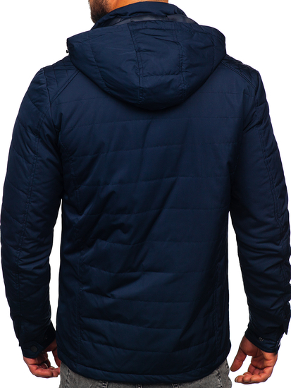 Blouson matelassé de transition pour homme bleu foncé Bolf EX2215