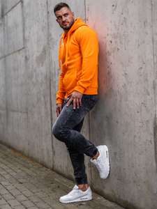 Sweat-shirt à capuche pour homme orange Bolf 2008A