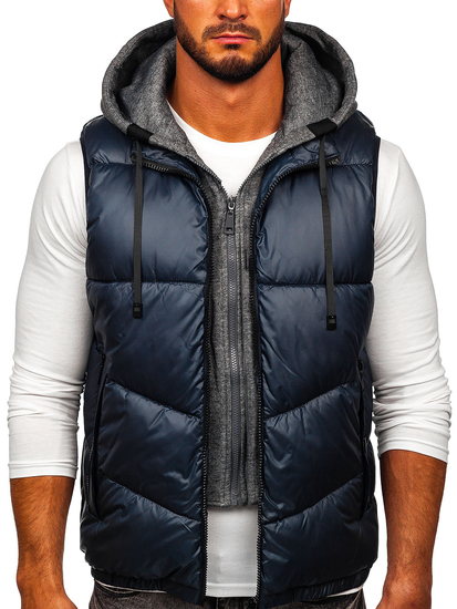 Gilet à capuche pour homme bleu foncé Bolf 2908