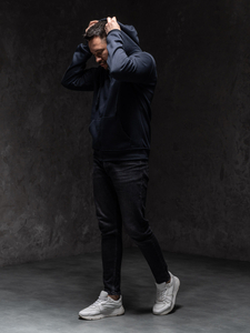 Homme Sweat-shirt à capuche avec fermeture Encre Bolf 2008A1