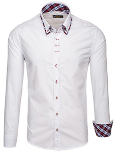 La chemise élégante avec les manches longues pour homme blanche Bolf 2701