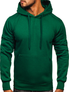 Sweat-shirt pour homme à capuche vert foncé kangourou Bolf 2009