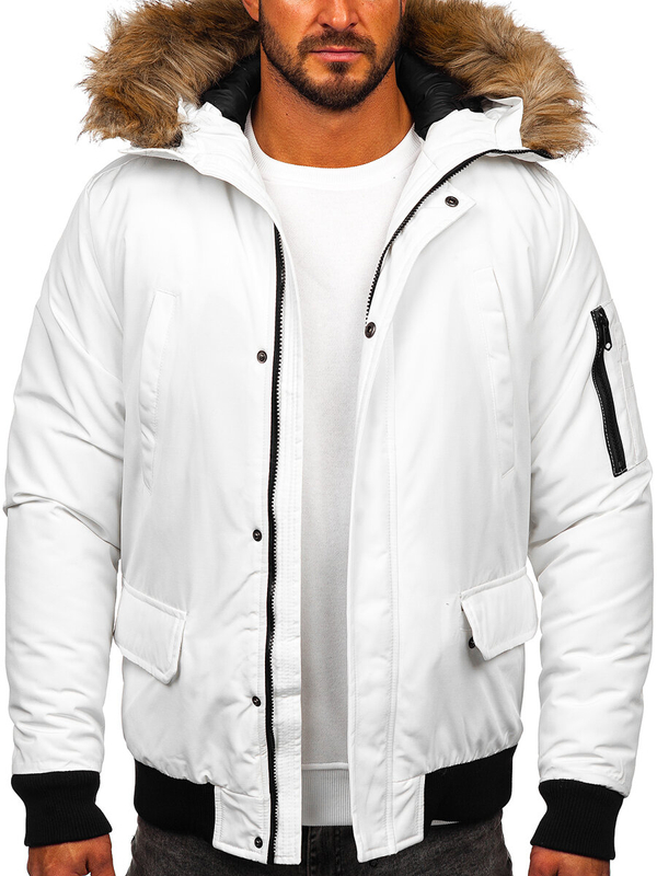 Homme Blouson d'hiver Blanc Bolf 2019A