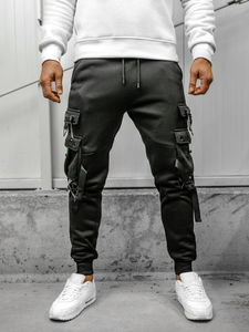 Homme Pantalon jogger cargo Noir Bolf HSS015A