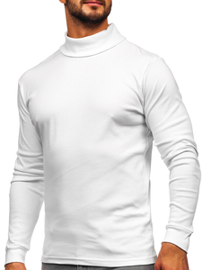 Homme Pull col polo basique Blanc Bolf 535