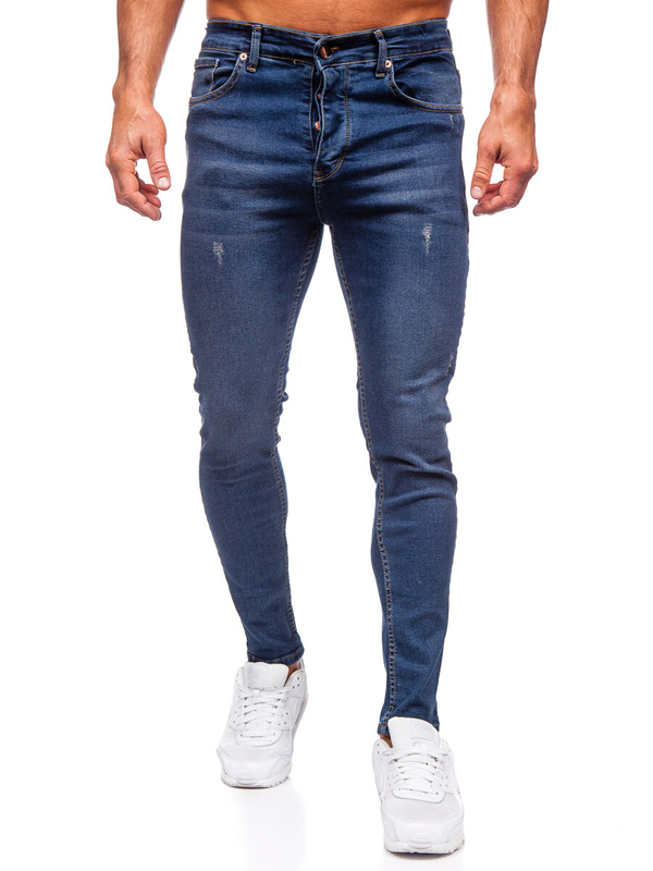 Homme Pantalon en jean slim fit Bleu foncé Bolf 6257