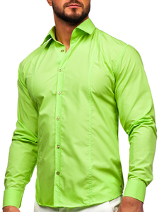 Homme Chemise élégante à manche longue Céladon Bolf 6944