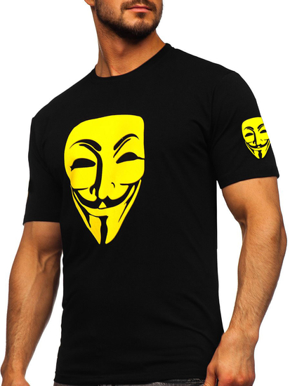 Tee-shirt imprimé pour homme noir Bolf 14400