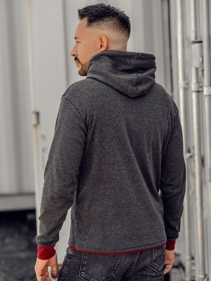 Homme Sweat-shirt à capuche Anthracite Bolf 145380