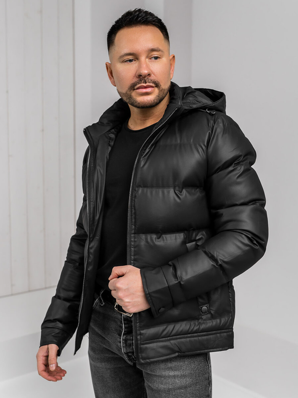 Homme Blouson d'hiver à capuche Noir Bolf 22M327A1