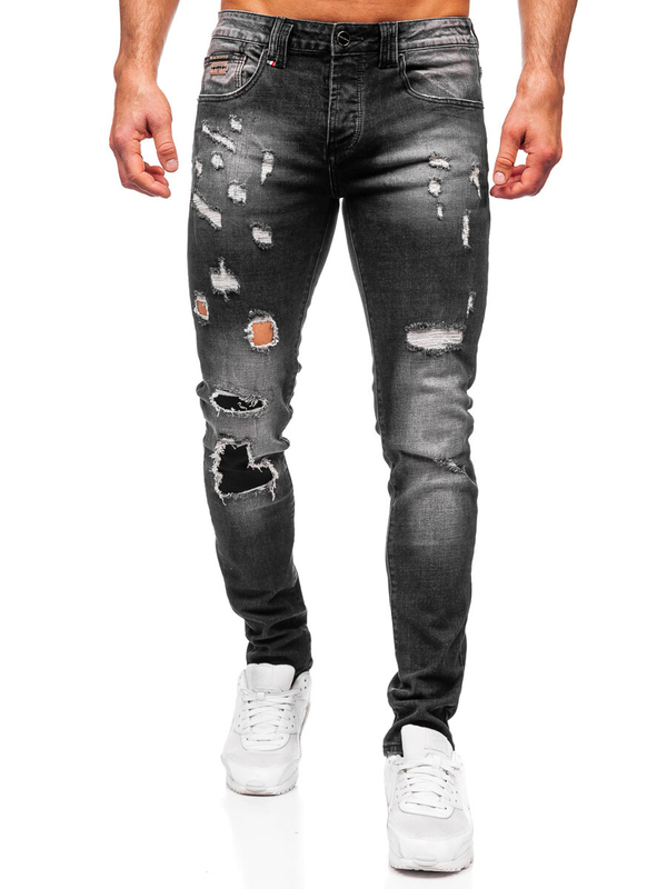 Homme Pantalon en jean slim fit Noir Bolf MP0089N