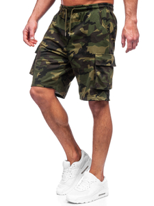 Short de survêtement cargo camo pour homme kaki Bolf 8K282