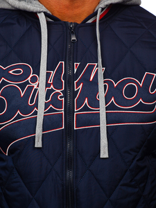 Homme Blouson bomber de transition matelassé Bleu foncé Bolf HSS058