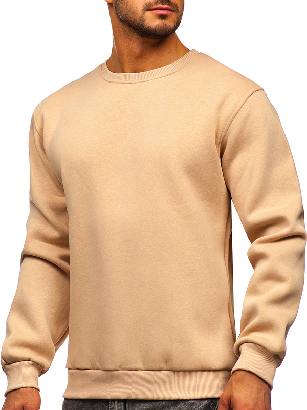 Sweat-shirt beige sans capuche pour homme Bolf 2001