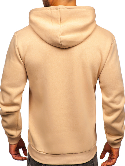 Sweat-shirt beige kangourou à capuche pour homme Bolf B1004