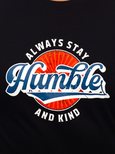 Homme T-shirt imprimé en coton Noir Bolf MPO3531