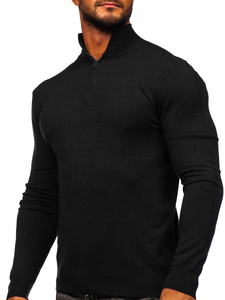 Le pull à col montant pour homme noir Bolf MM6007