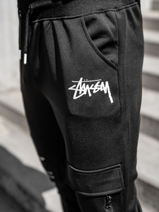 Homme Pantalons sportif cargo Noir Bolf K10286A