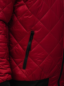 Blouson bomber de transition matelassé pour homme bordeaux Bolf MY-01A